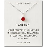 Sterling Silver Carnelian Gemstone Necklace with Quote Card - Image 2