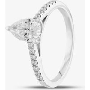 Pure Brilliance 9ct White Gold Certified Lab Grown 1.20ct Pear & Brilliant Cut Diamond Shoulder Set Solitaire Ring LGR35522-120 P (WG)