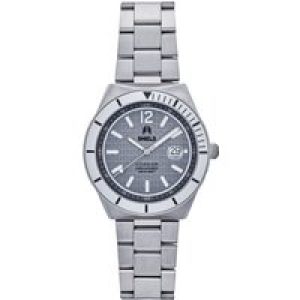 Shield Mens Condor Bracelet Watch w/Date – Silver Stainless Steel – One Size