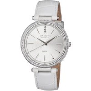 Johan Eric : fredericia WoMens silver watch.. – White Leather – One Size