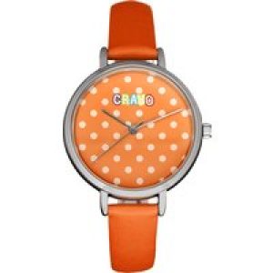Crayo Unisex Dot Strap Watch – Orange Stainless Steel – One Size