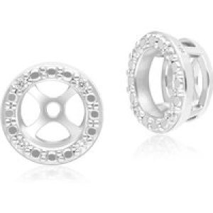 Vintage Halo Diamond Ear Jacket Earrings in 9ct White Gold