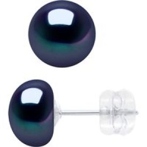 Ateliers Saint Germain Womens Earrings White Gold – Real Cultured Freshwater Pearls Button 8-9 mm – Silver – One Size
