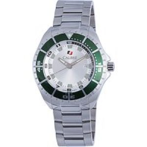 Calibre Mens Sea Knight Swiss Made Movement Watch Silver Stainless Steel Strap White Dial – One Size