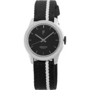 Johan Eric ; n¦stved, mens, black dial watch, canvas w white stripe – One Size