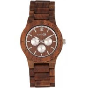 Earth Wood Unisex Bonsai Bracelet Watch w/Day/Date – Olive – One Size