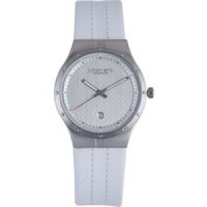 Johan Eric : skive mens silver watch.. – White Leather – One Size