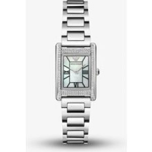 Emporio Armani Ladies Genni Rectangle Crystal Watch AR11625