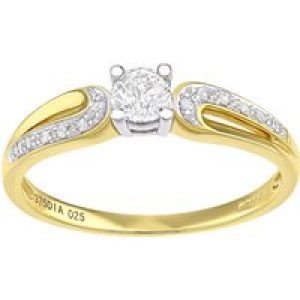 Diamant L’Eternel Womens 9ct Yellow Gold Ring With 0.25ct Diamond – Size L