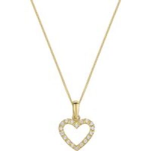 9ct Yellow Gold Cubic Zirconia Center Form Pendant