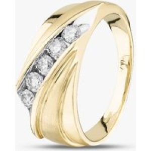 9ct Yellow Gold 0.50ct Brilliant Cut Diamond Crossover Ring THR39782-50 (YG)