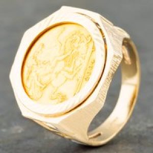 Pre-Owned 9ct Yellow Gold 2004 Half Sovereign Coin Ring 41201134BND