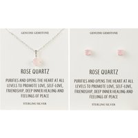 Sterling Silver Rose Quartz Gemstone Set with Quote Card - Image 2
