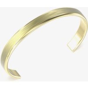 Guess Pitstop Sterling Silver Gold Tone Brushed C Bangle UMB04447YGL