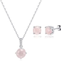 Sterling Silver Rose Quartz Gemstone Set - Image 2