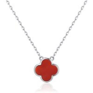Carnelian Gemstone Clover Necklace