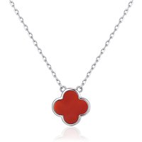 Carnelian Gemstone Clover Necklace - Image 2