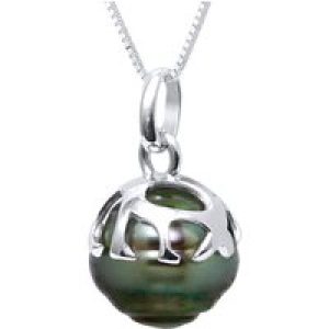 Ateliers Saint Germain Womens Beaded Pendant Ethnic – Actual Cultured Tahiti Pearl Rotated 9-10 mm – White White Gold – One Measurement