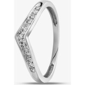 9ct White Gold 0.12ct Diamond Wishbone Half Eternity Ring THR14730 P