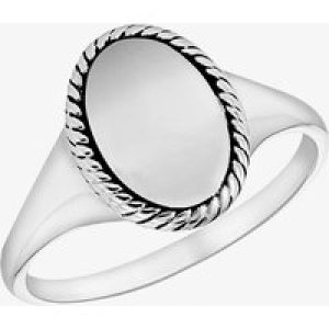 Silver Oval Twist Edge Signet Ring 8.81.0489 Y