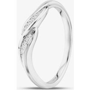 Sterling Silver Cubic Zirconia Two Row Twist Ring ML06385A N