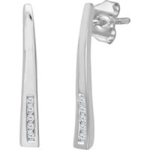 Diamant L’Eternel Womens Ladies 9ct White Gold Diamond Channel Drop Earrings – One Size