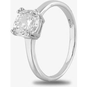 Starbright Silver 6.5mm Cushion-Cut Cubic Zirconia Ring E3858R(6.5X6.5M) 3A (51)