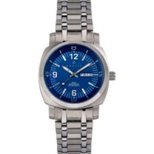 Nautis Mens Stealth Bracelet Watch w/Day/Date – Blue Stainless Steel – One Size