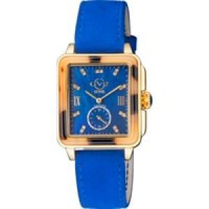 Gv2 Bari Tortoise WoMens 9248.3 Swiss Quartz Blue Mother Of Pearl Dial Suede Diamond Watch Leather – One Size