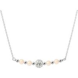 Diadema Womens – Necklace – Pure White – Collection Crystal Pearl Silver Sterling – One Size