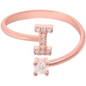 Latelita Womens Initial Ring Rosegold I – Pink Sterling Silver – One Size