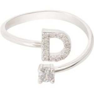 Latelita Womens Initial Ring Silver D Sterling Silver – One Size