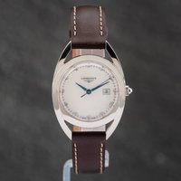 Pre-Owned Longines Ladies Equestrian Diamond Set Silver Leather Strap Watch L6.140.3.77.7 - Image 2