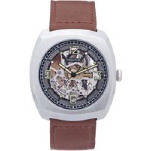 Heritor Automated Mens Gatling Skeletonized Leather-based-Band Watch – Brown – One Measurement