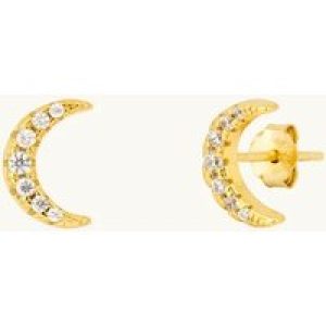 Apatchy London Womens Gold Moon Earrings Gold Plated – One Size