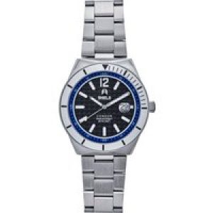 Shield Mens Condor Bracelet Watch w/Date – Silver Stainless Steel – One Size