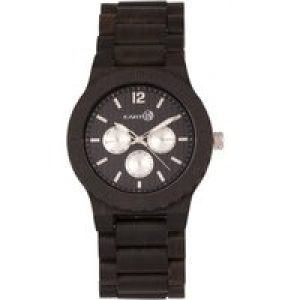 Earth Wood Unisex Bonsai Bracelet Watch w/Day/Date – Brown – One Size