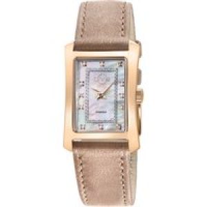 Gv2 Womens Luino Diamond White MOP Dial, Swiss Quartz Authentic Italian Leather-based Tan Watch – Brown Stainless Metal – One Dimension