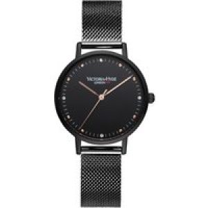 Victoria Hyde London Womens Watch Metropolitan Crystal Mesh, black Stainless Steel – One Size