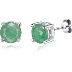 Sterling Silver Inexperienced Aventurine Gemstone Earrings