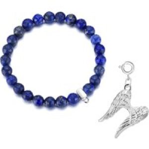 Faceted Lapis Gemstone Stretch Bracelet with Allure Created with Zircondia® Crystals