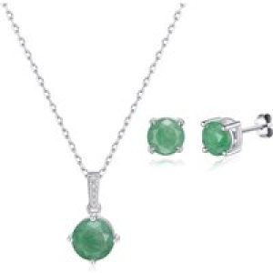 Sterling Silver Inexperienced Aventurine Gemstone Set