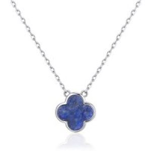 Lapis Gemstone Clover Necklace