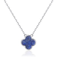 Lapis Gemstone Clover Necklace - Image 2