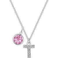 Pave Preliminary T Necklace with Birthstone Allure Created with Zircondia® Crystals - Image 2