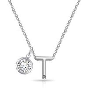 Preliminary T Necklace with Birthstone Allure Created with Zircondia® Crystals
