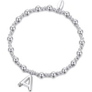 Letter A Preliminary Stretch Bracelet Created with Zircondia® Crystals