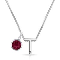 Preliminary T Necklace with Birthstone Attraction Created with Zircondia® Crystals - Image 2