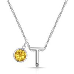 Preliminary T Necklace with Birthstone Allure Created with Zircondia® Crystals