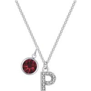 Pave Preliminary P Necklace with Birthstone Allure Created with Zircondia® Crystals